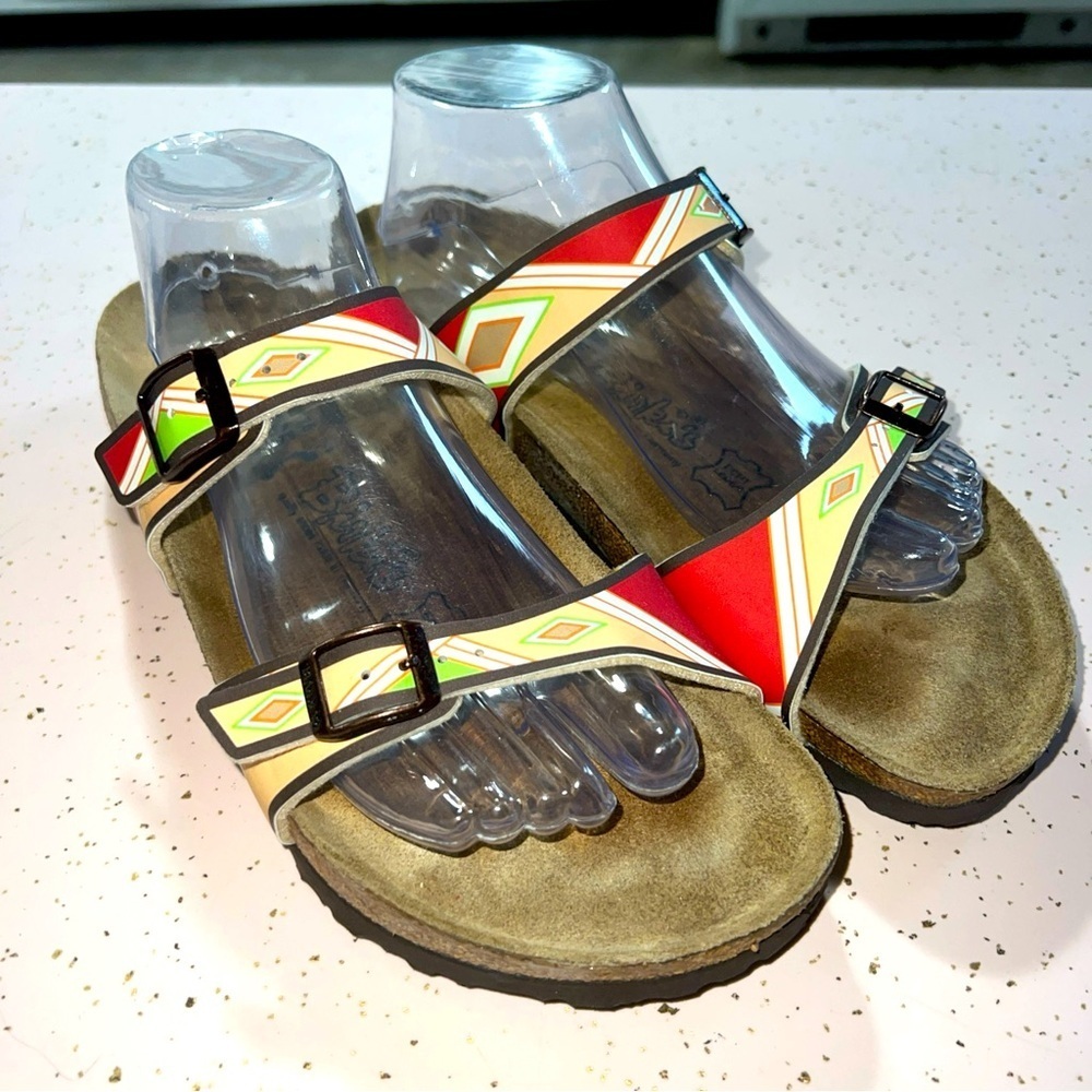 Birkenstock Birkis Women's Size 10 Aztec Strap Buckle Sandals 265